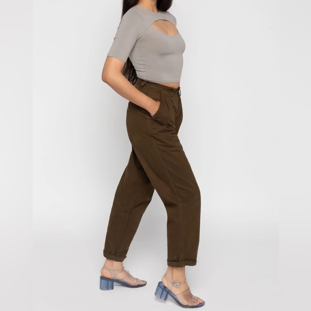 Los Angeles Apparel RELAXED PANT in Dark Olive size 25